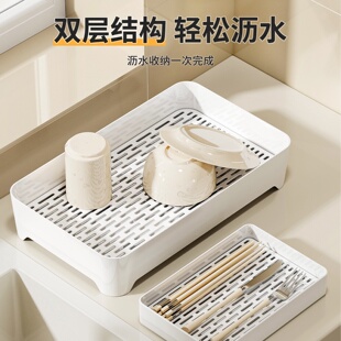 碗碟收纳架厨房台面大容量多功能置物架小型放餐具碗筷盘子沥水架