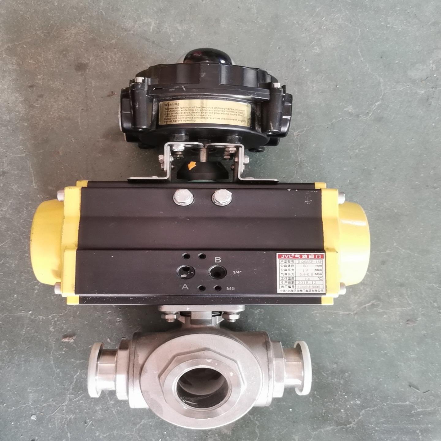 JVL气动阀门加APL-510限位开关+不锈刚CF8执行机构；议价