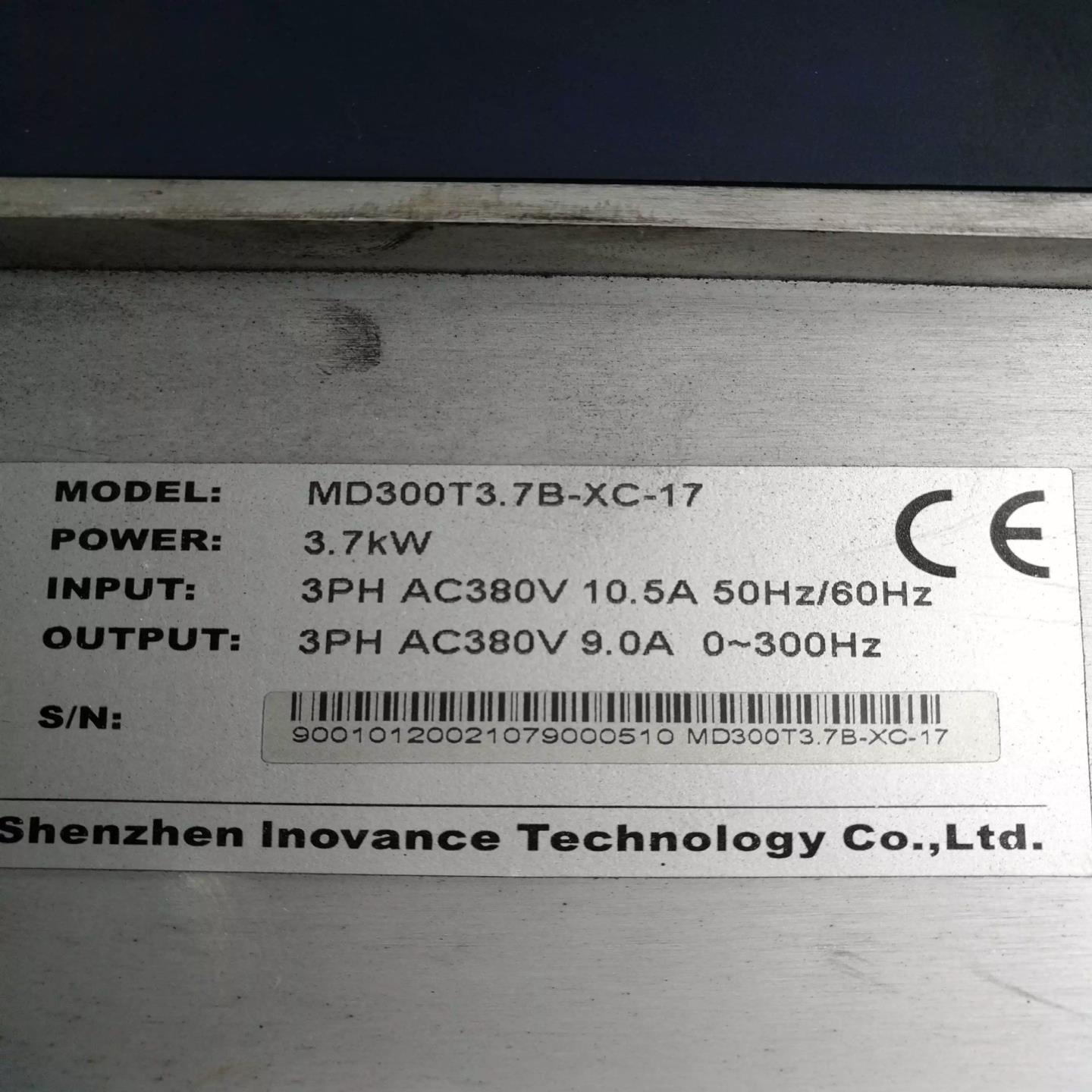 【议价】一台二手汇川变频器MD300T37B-XC-173