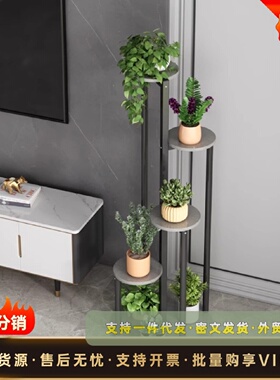 轻奢花卉花架子客厅落地式阳台花盆置物架室内电视柜旁植物摆放