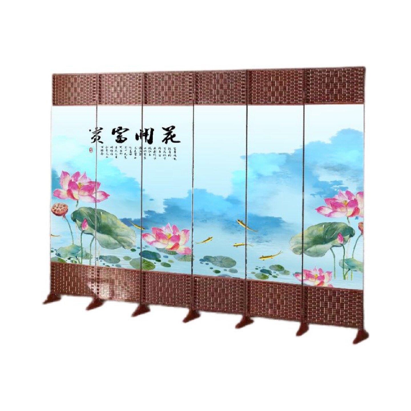 屏风折屏家和家用美容院饭店可移动隔断挡板卧室餐厅绿色竹子屏风