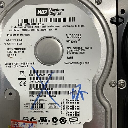 询价-Western Digital WD800BB22JHC0