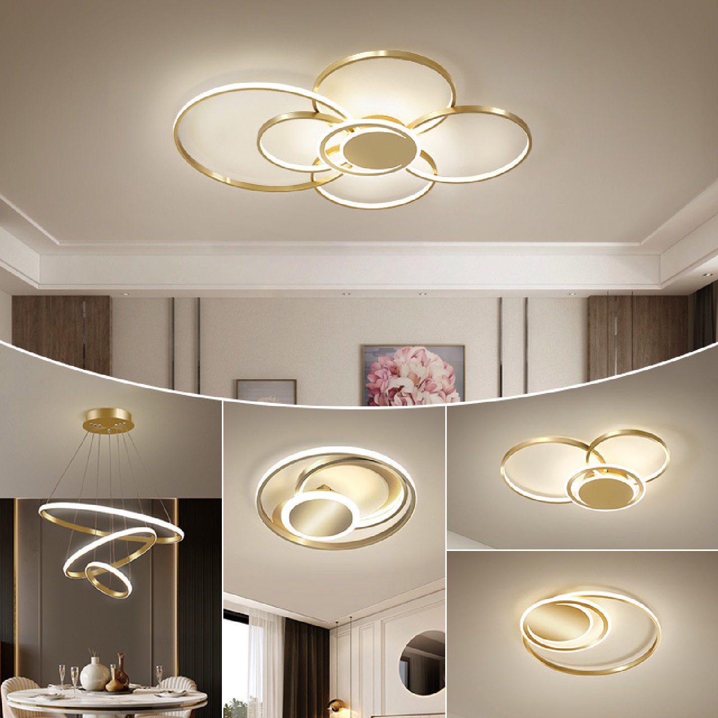 北欧客厅灯具现代简约吸顶灯大厅大气卧室餐厅灯饰吊灯组合套餐
