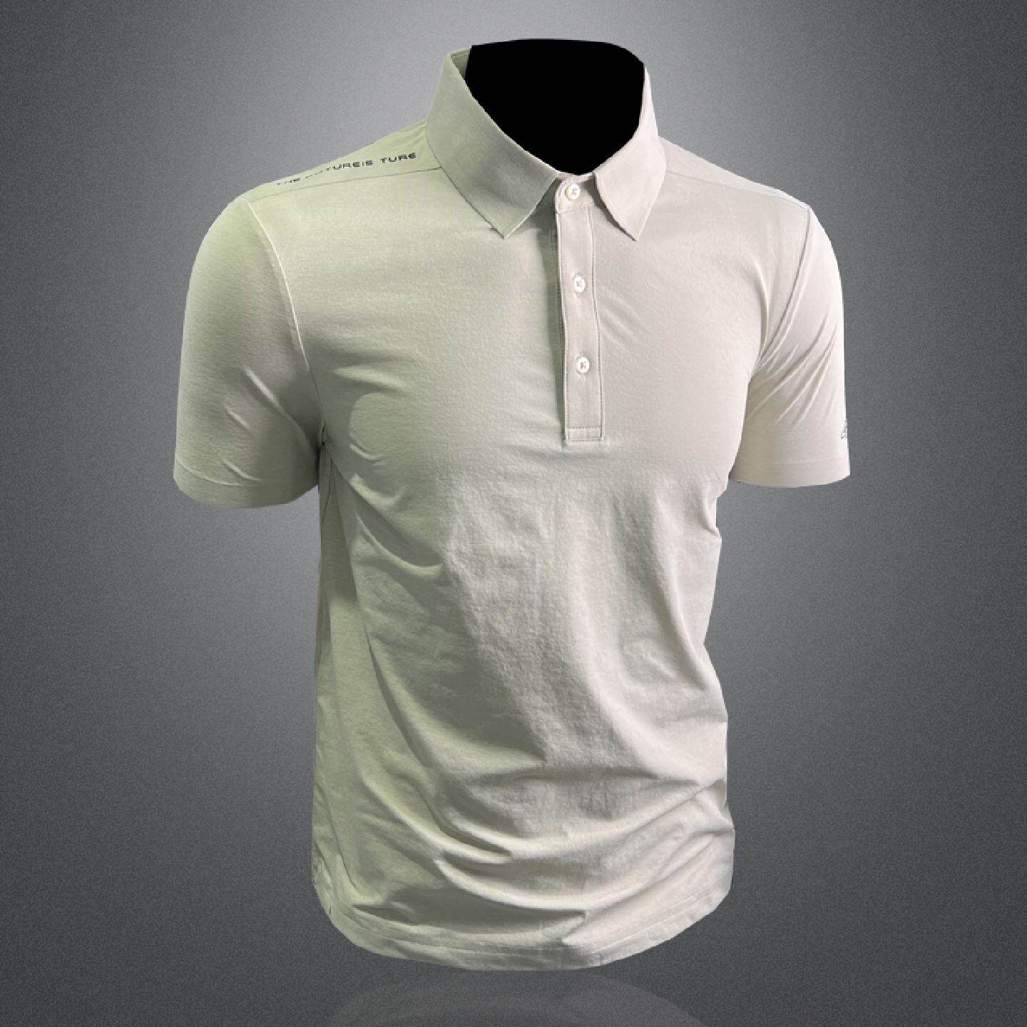 夏季新款无痕工艺衫男装短袖速干运动翻领休闲潮牌透气恤潮潮男装