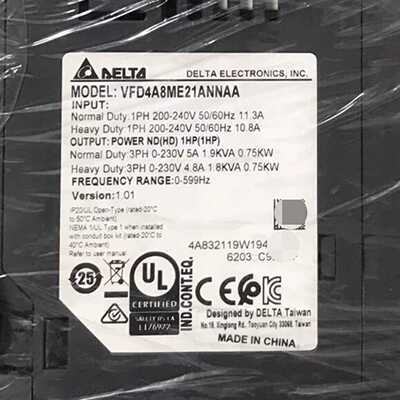 VFD4A8ME21ANNAA变频器ME300