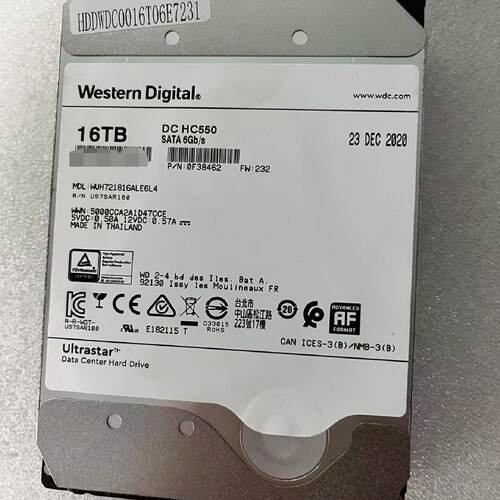 WD 16TB HC550 SATA6Gb/s 3.5寸企业-询价