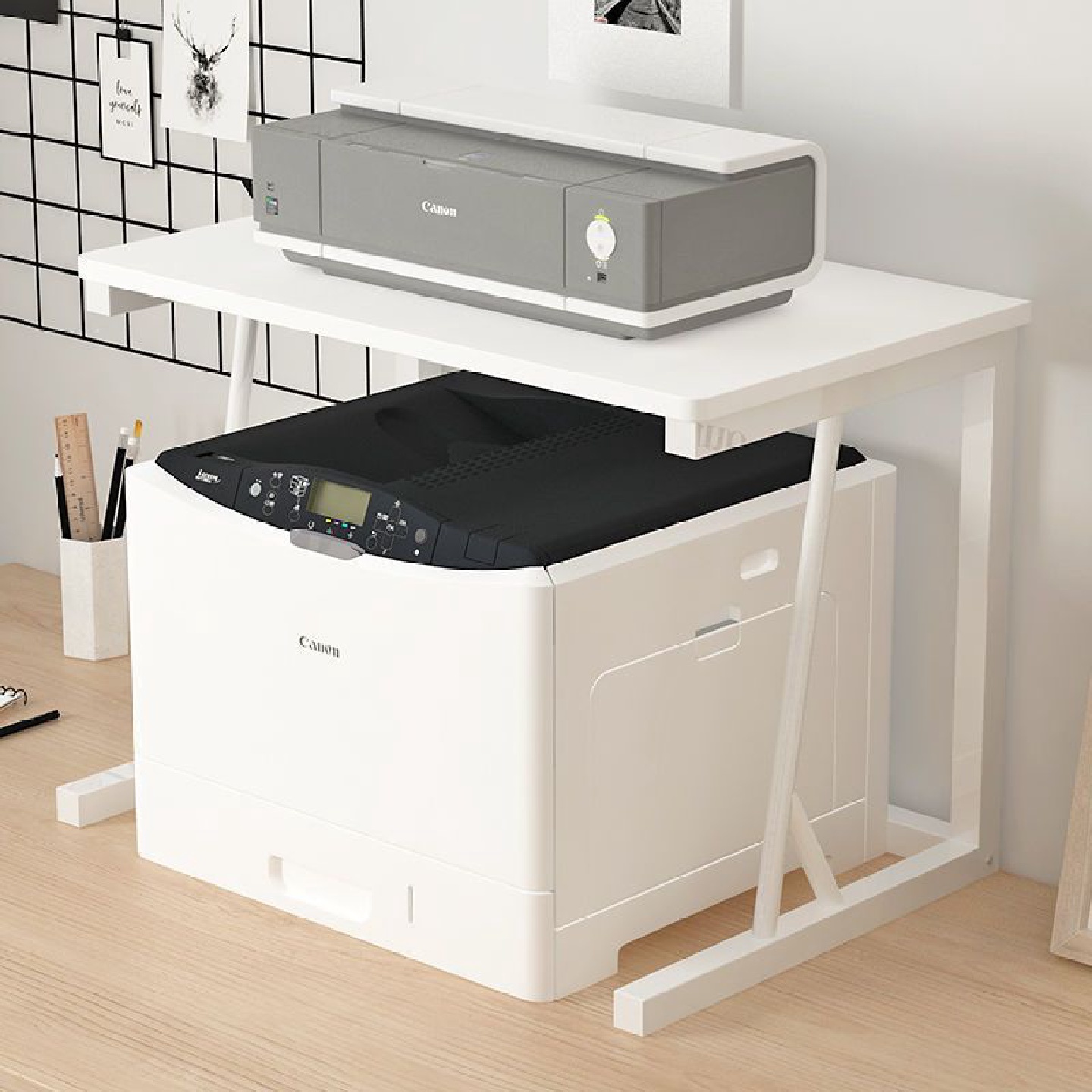 打印机架子桌面小型双层多功能主机置物架办公室桌上复印机收君威