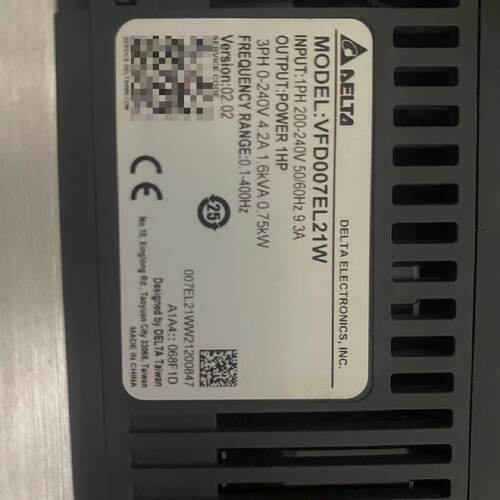 议价变频器VFD007EL21W0.75KW功率220V适用