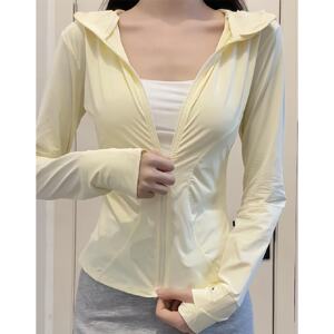 冰丝防晒衣女夏季修身防晒服收腰外套小个子2026新款防紫外线黄色