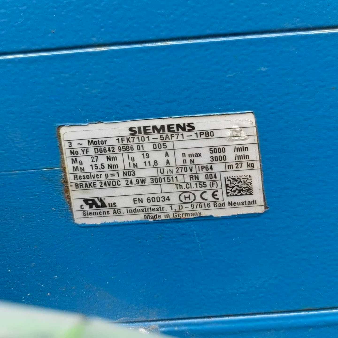 【议价】西门子伺服电机1FK7101-5AF71-1PB0拆机