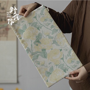 刺绣加厚干泡桌旗茶道配件茶桌隔热防水布垫子家用 野有作茶席中式
