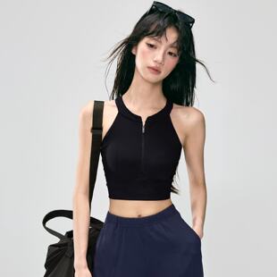 前拉链运动内衣女防震跑步瑜伽背心新款 普拉提训练健身文胸上衣