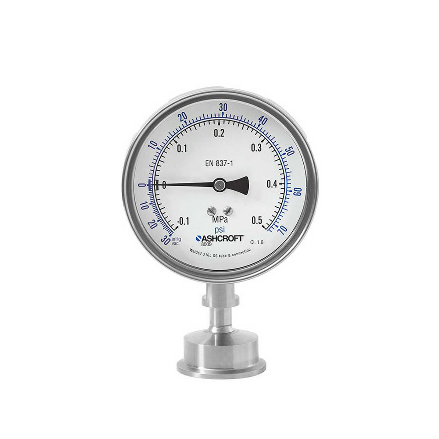 美国ASROFT雅斯O科C1033卫生型压力表