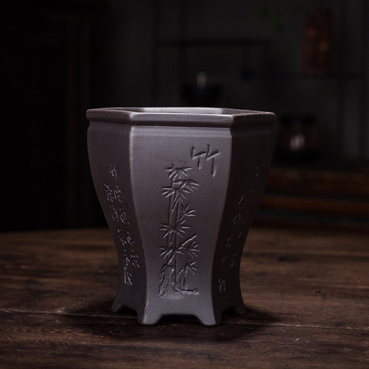 紫砂盆四方六方兰花盆菖蒲花卉绿植物盆栽大号手工多肉盆景栽盆