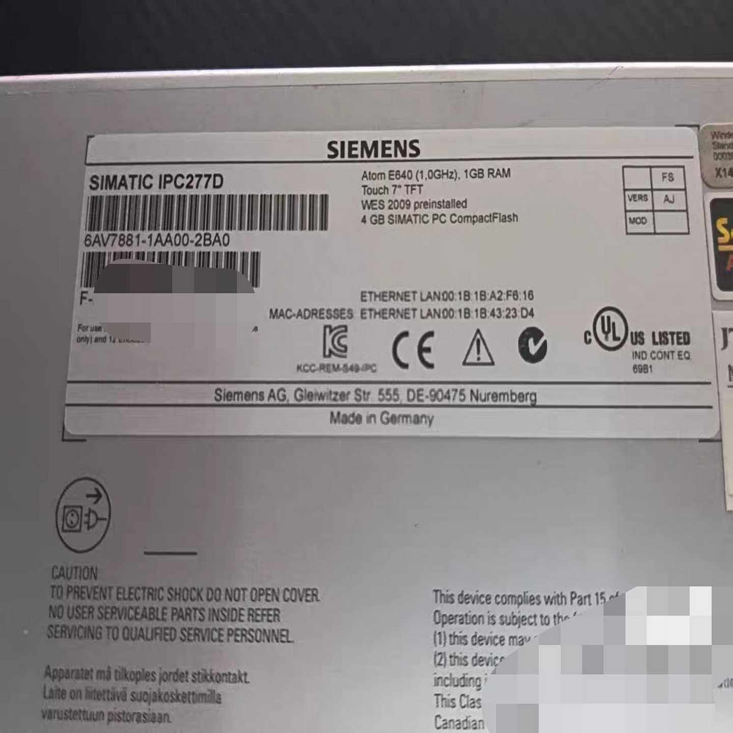 6AV7881-1AA00-2BA0成色漂亮功能完好议价出--议价商品