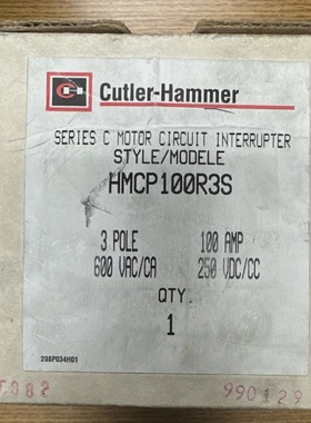 CUTLERHAMMER HMCP100R3S 3P 100A 600VAC 250VDC MOTOR CIRCUIT