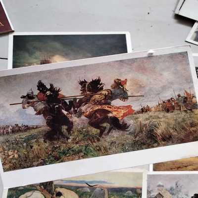 五十年代苏联老明信片一共6张，题材有特色，1956年的物件。--议