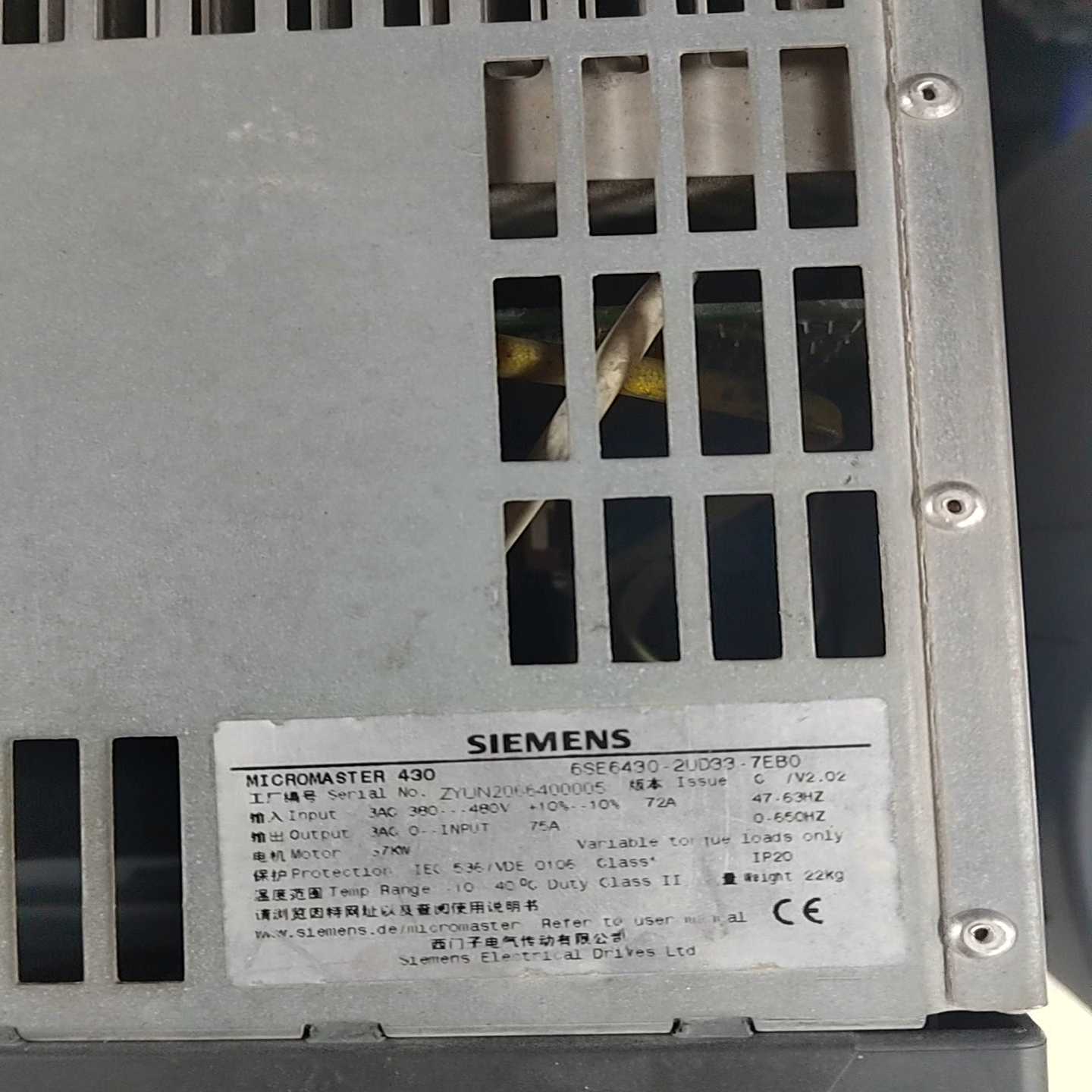 变频器 6SE6430-2UD33-7EB0，测试完好~询价