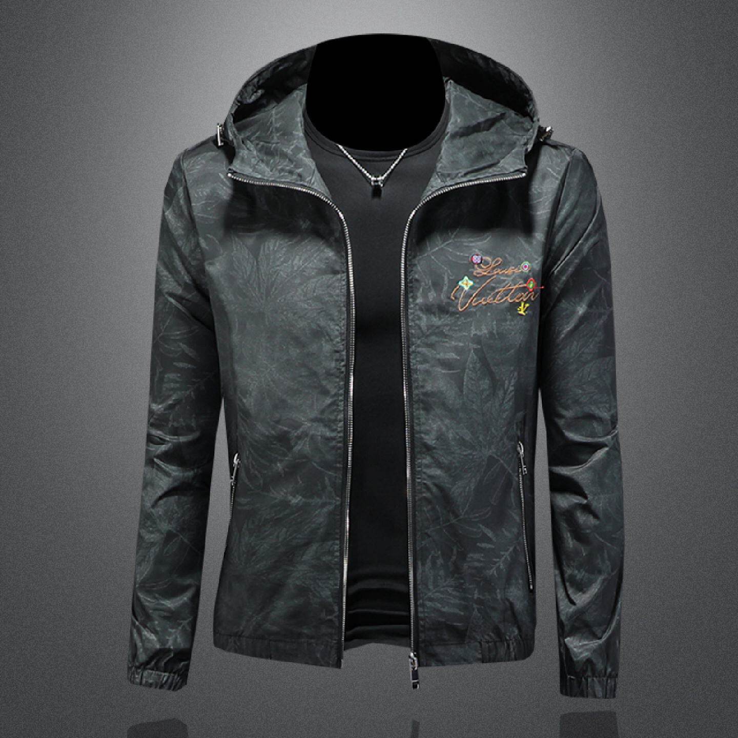 欧洲站连帽夹克男士时尚轻奢秋冬新款潮牌高级感上衣帅气简约外套