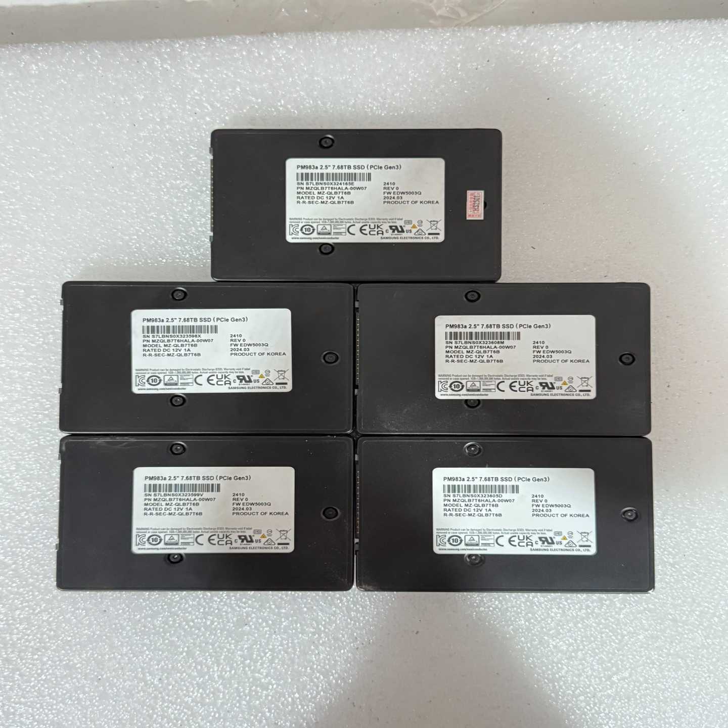 全新24年产三星PM983a7.68TU.2硬盘--议价商品