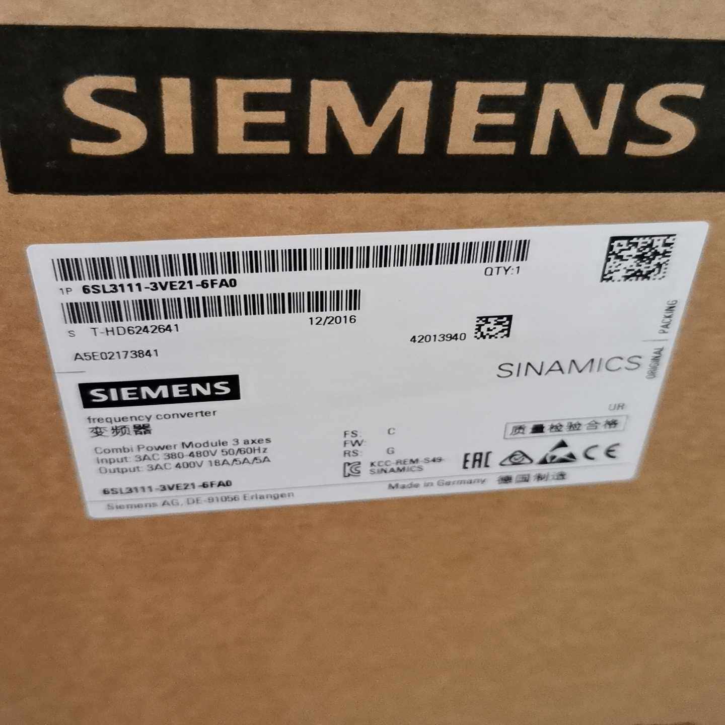 6SL3111-3VE21-6FA0COMBI【询价】