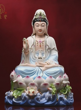 慈源堂五莲观世音菩萨佛像供奉摆件2025新品坐莲观音神像乔迁家用