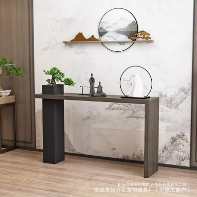 新中式实木入户禅意供桌靠墙条案玄关桌客厅玄关柜端景台长条窄桌