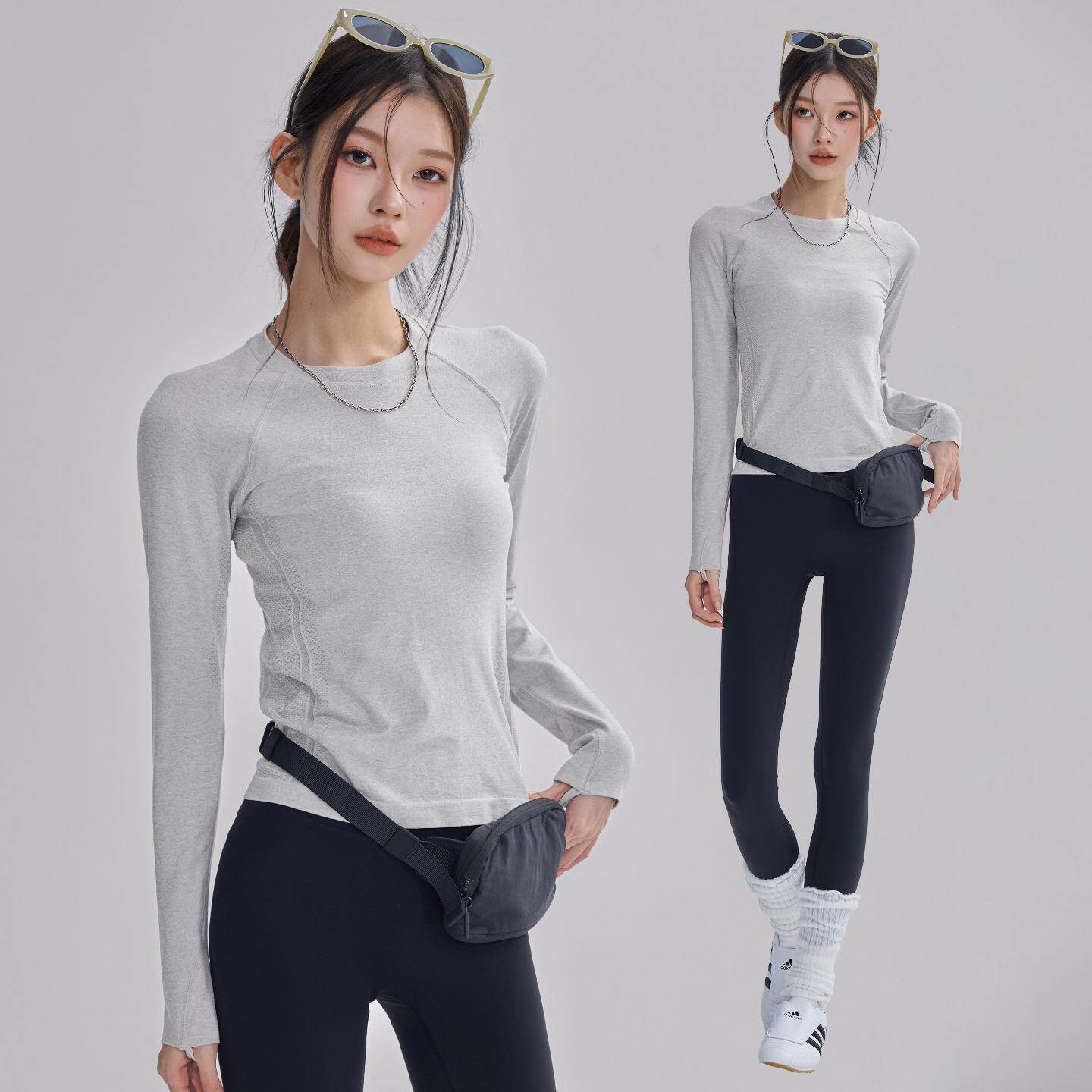 瑜伽服上衣女2026新款健身跑步训练速干长袖初秋修身显瘦运动T恤