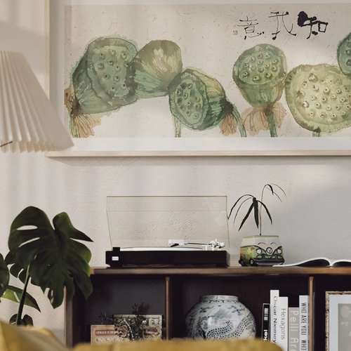 李知弥 新中式客厅装饰沙发背景墙壁画卧室床头挂画艺术感原木风