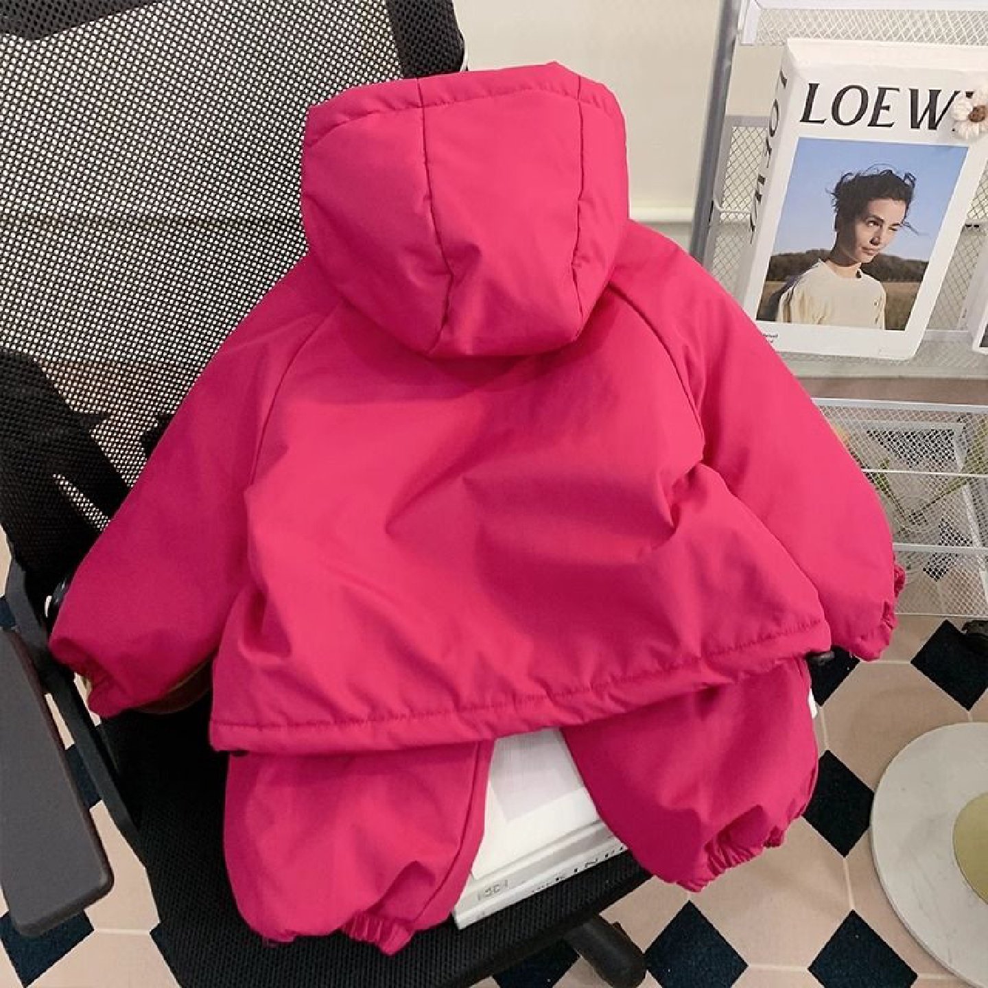 女童套装秋冬装2025新款洋气女宝宝加绒冲锋衣两件套儿童衣服冬季