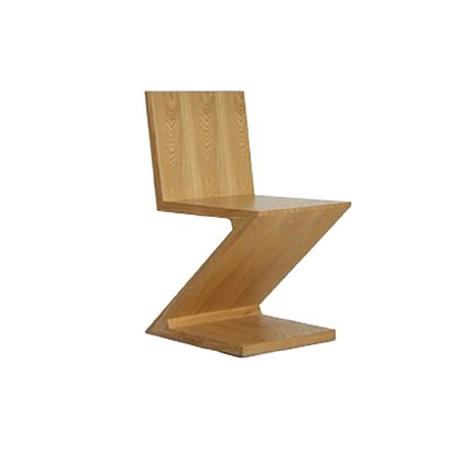 ZigZagChair北欧轻奢Z字椅家用餐椅中古实木设计师创意异形凳
