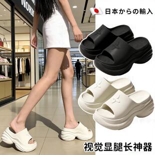 日本软厚底拖鞋防滑女2026新款踩屎感软底鞋久站不累可外穿沙滩鞋