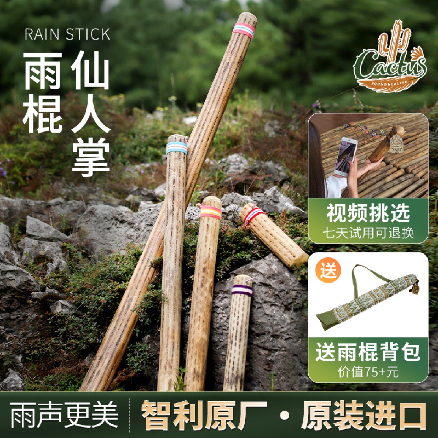 卡杜斯雨棍智利仙人掌雨棒雨声器雨声筒民族乐器代发rainsticks