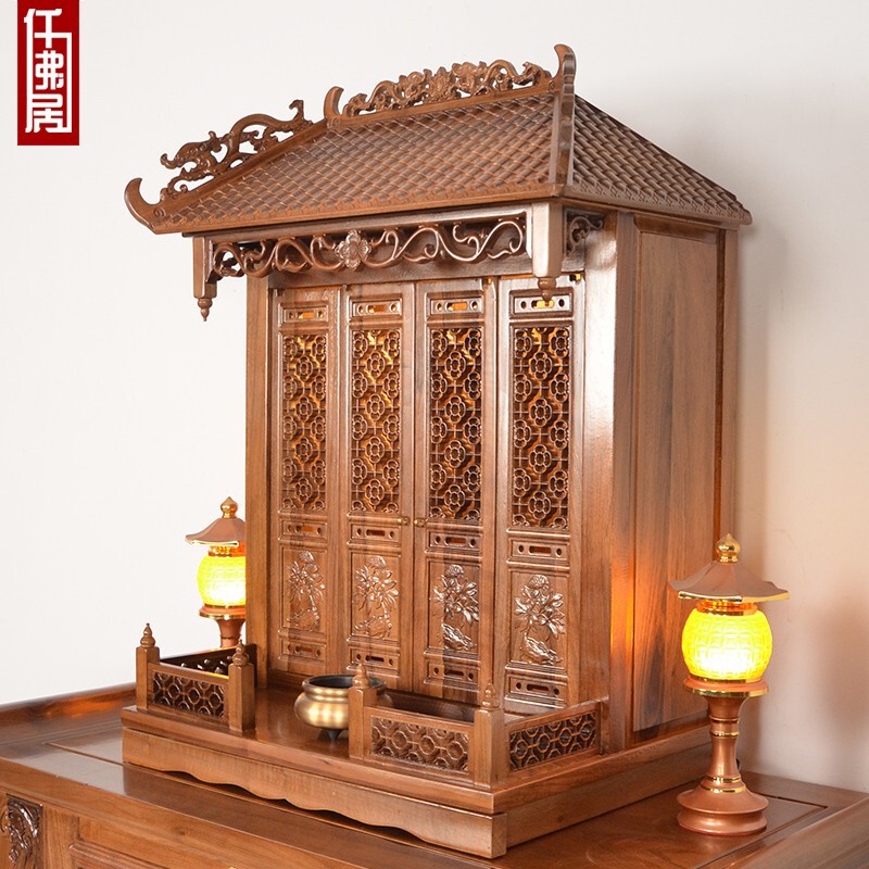小佛龛神龛带门壁挂式神台柜香火供台家用祖先位神位祖宗神堂