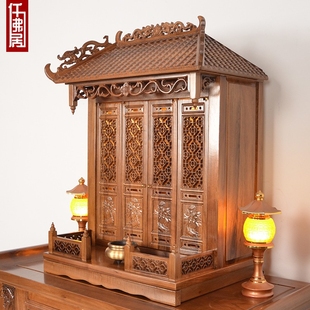 小佛龛神龛带门壁挂式神台柜香火供台家用祖先位神位祖宗神堂