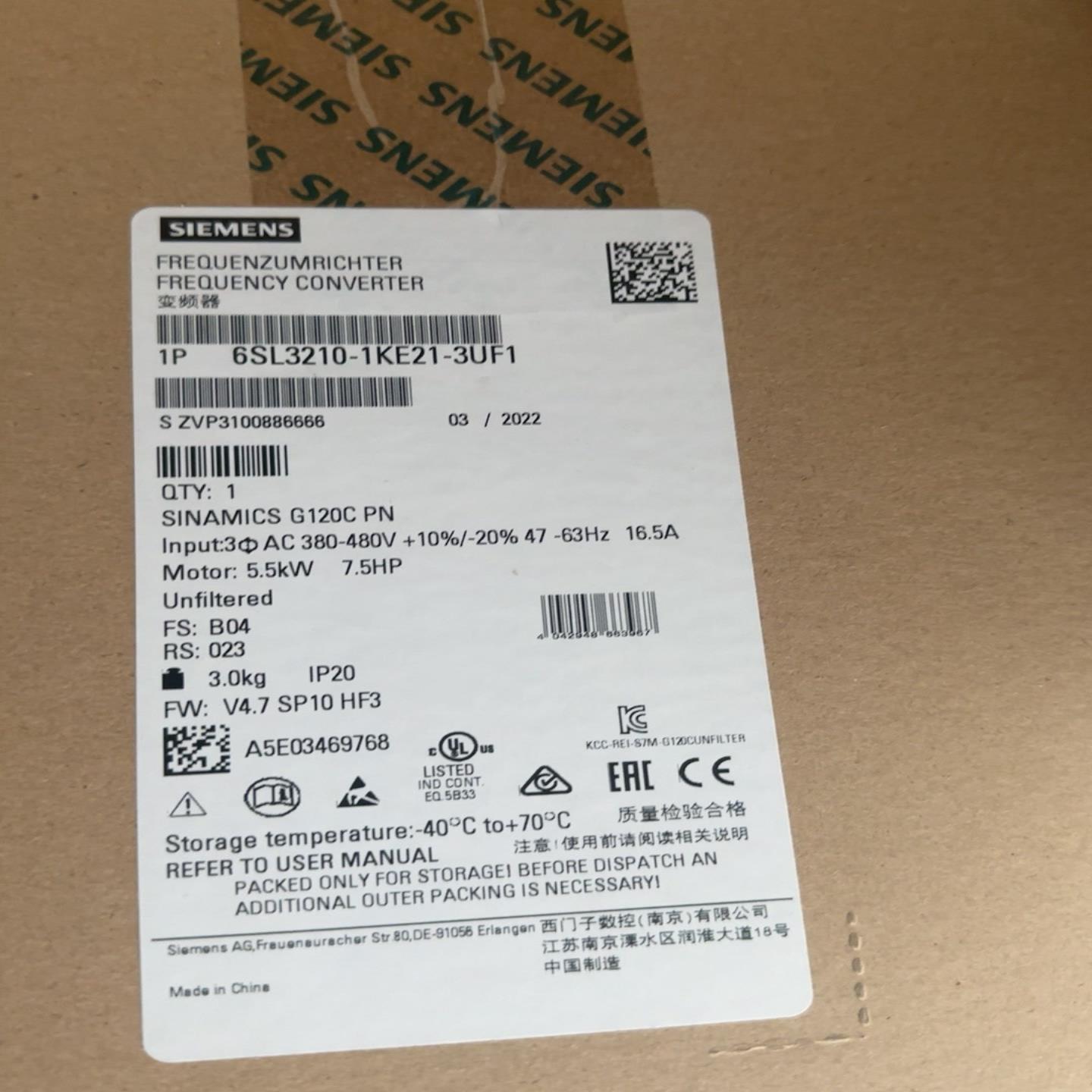 6SL3210-1KE21-3UF1G120C变频器5询价