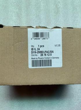 原装 正品 进口菲尼克斯模块 IB IL 24 DI16-2MBD-PACSN 2878120
