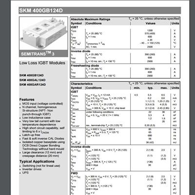 SKM400GAL128D和SKM400GGAL124D和SKM400GAL125D和SKM400GAL询价