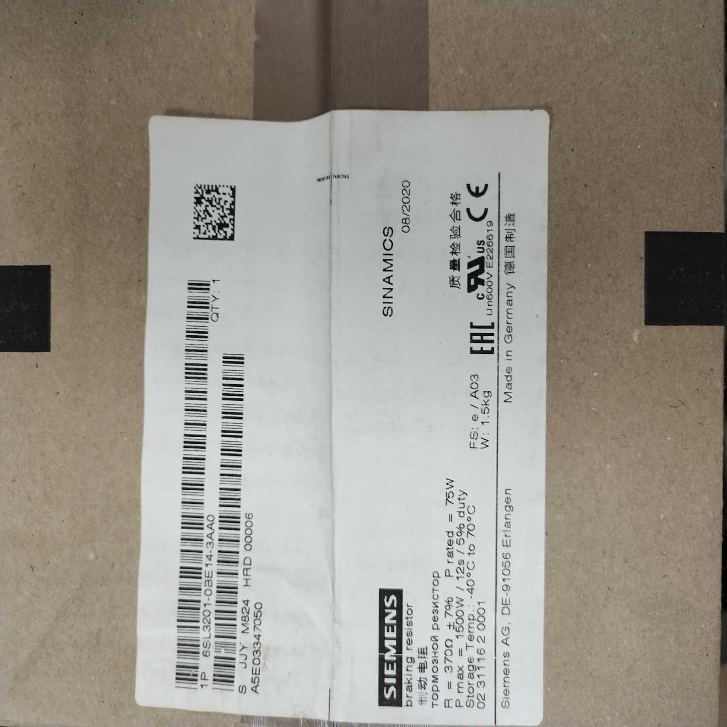 制动电阻6sl32100be143aa0原询价