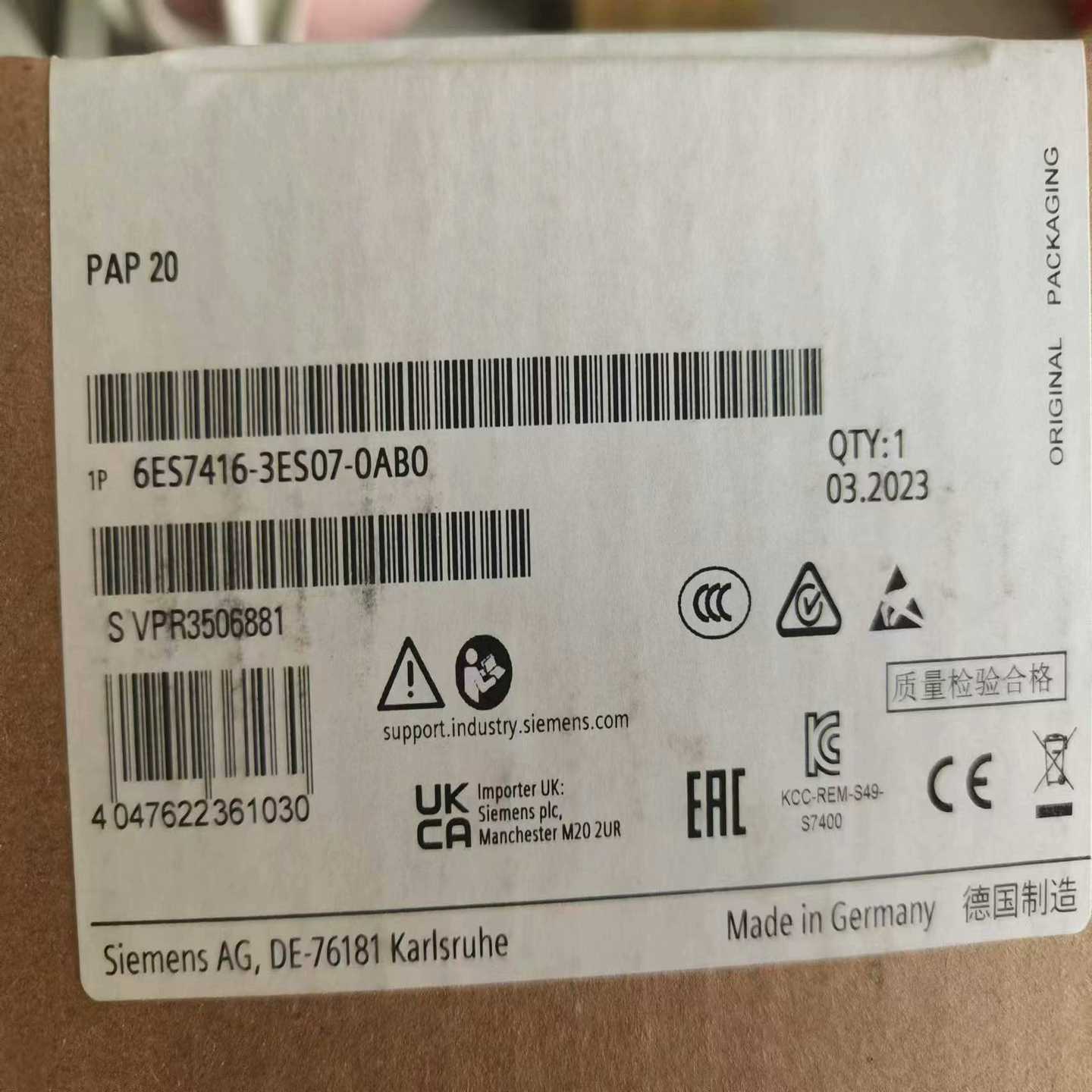 6ES7416-3ES07-0AB0未开封，【博航商行】