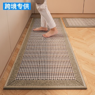 厨房地垫吸水家用防滑脚垫防水防油免洗可擦耐脏地毯编织垫子