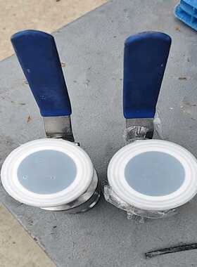 询价卫生球阀SUS304材质，1.5寸规格，蓝色手柄，TFE密封