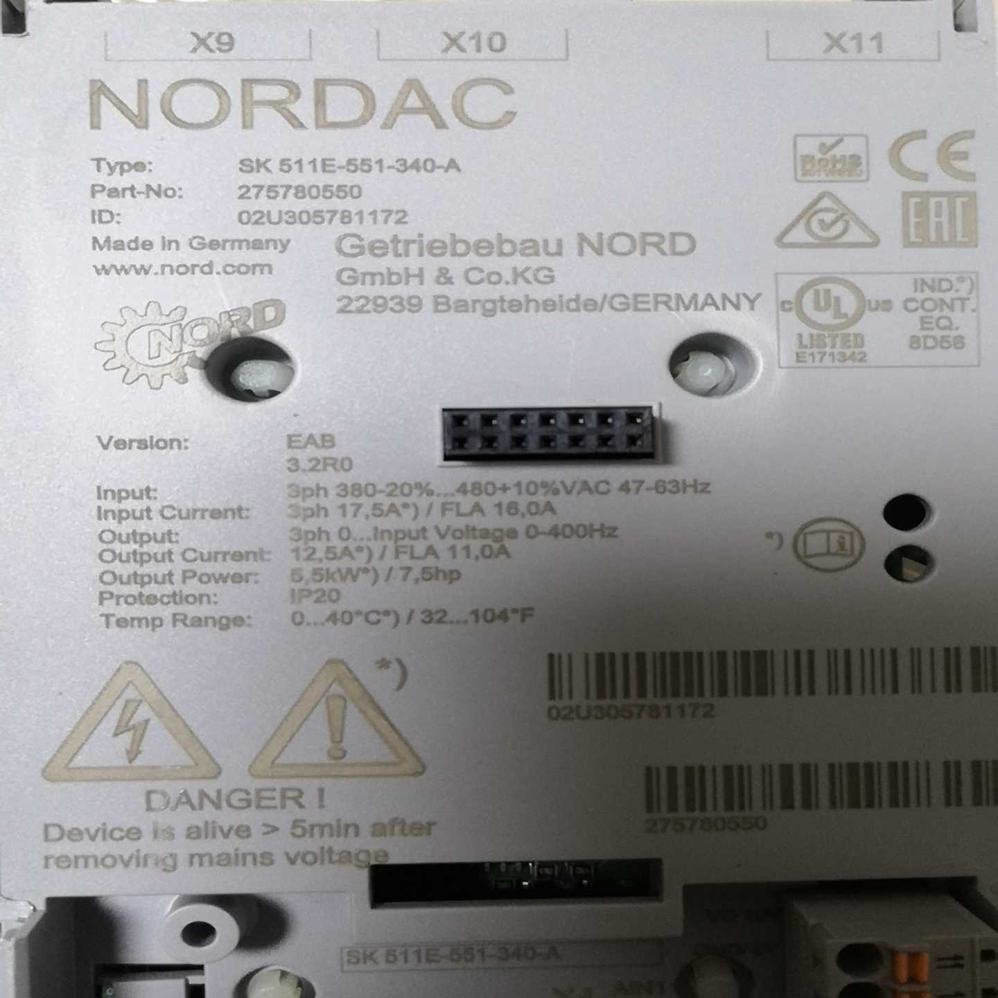 NORDAC變頻器SK511E-551-340-A5.5询价