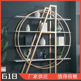 饰展示架 北欧创意置物架隔断铁艺客厅书架办公玄关屏风书柜落地装