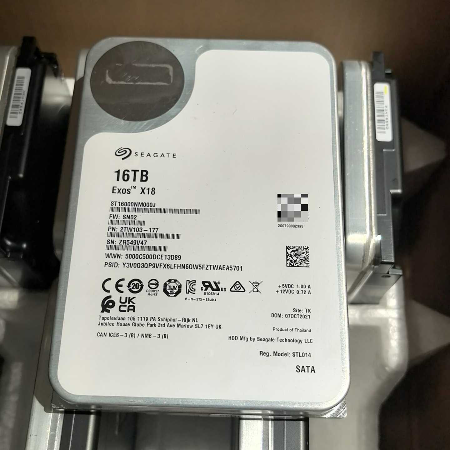 询价希捷16TB银河X18系列企业级硬盘,型号ST16000NM