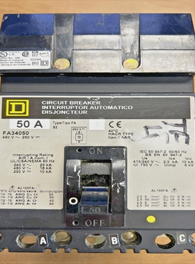 SquareDFA3405050A3Pole480VacThermalMagneticCircuit