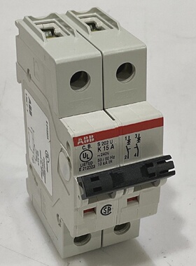 ABB S202UK S 202 U K 15 A CIRCUIT BREAKER 240V 5060HZ 2P U3S