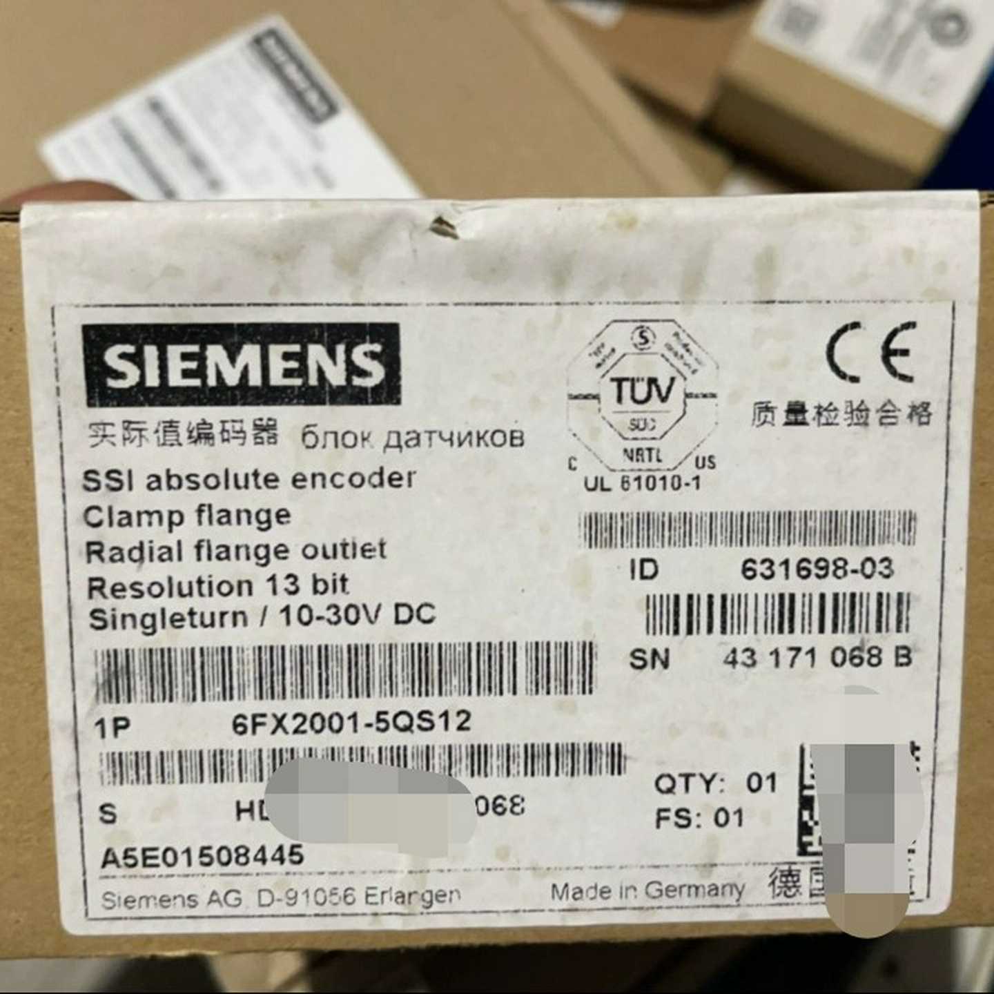 询价~6FX2001-5QS12 实际值编码器  未拆封