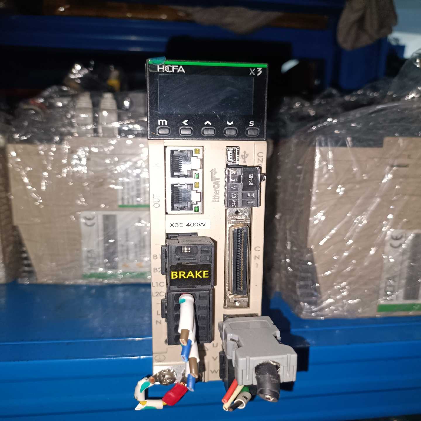 禾川x3伺服电机套装400w，九五新，用，质【落红设备】