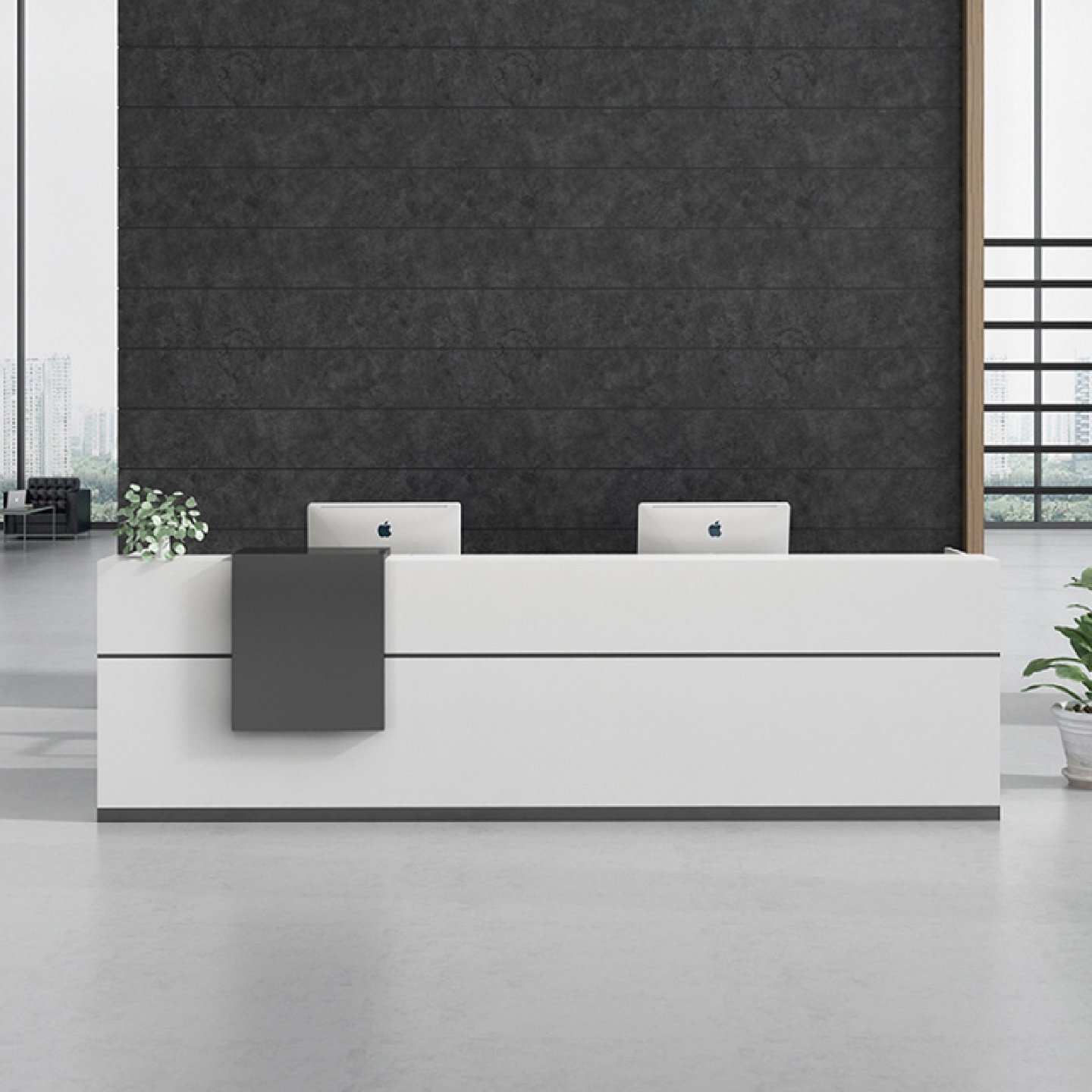 公司前台接待台美容院收银柜吧台易至汽车定制款